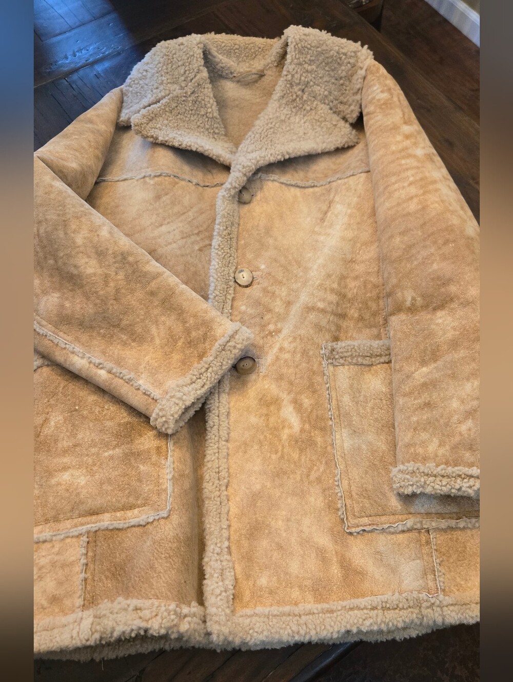 Vintage Hastings of San Francisco Rancher Style Shearling Coat Men's 42 1970s